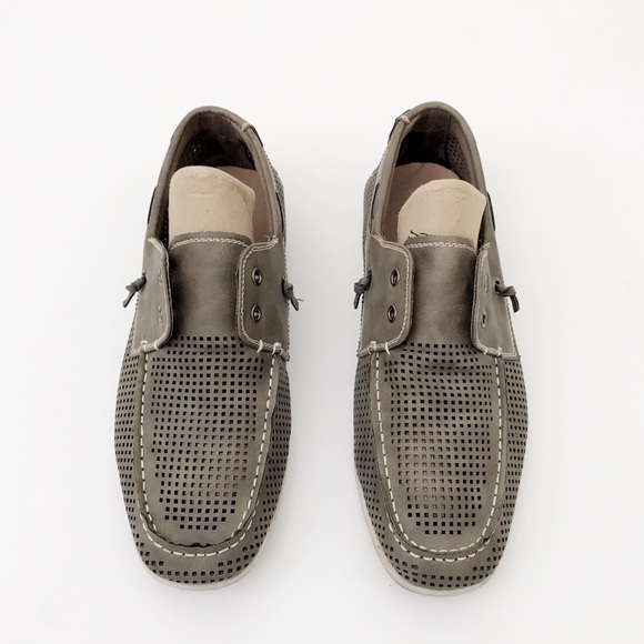 STEVE MADDEN Gray Perforated Casual Boat Shoes - Picture 3 of 6